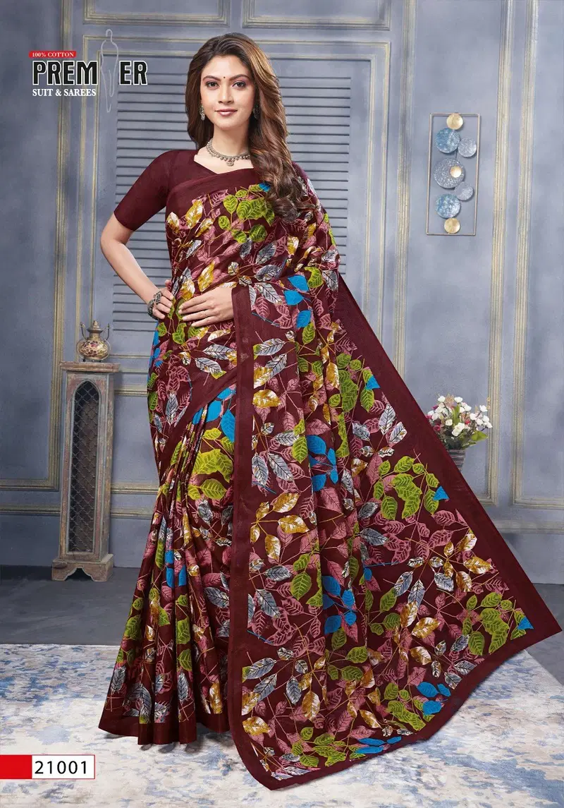 Saravani Vol 21 By Premier Cotton Printed Sarees Wholesale Shop In Surat